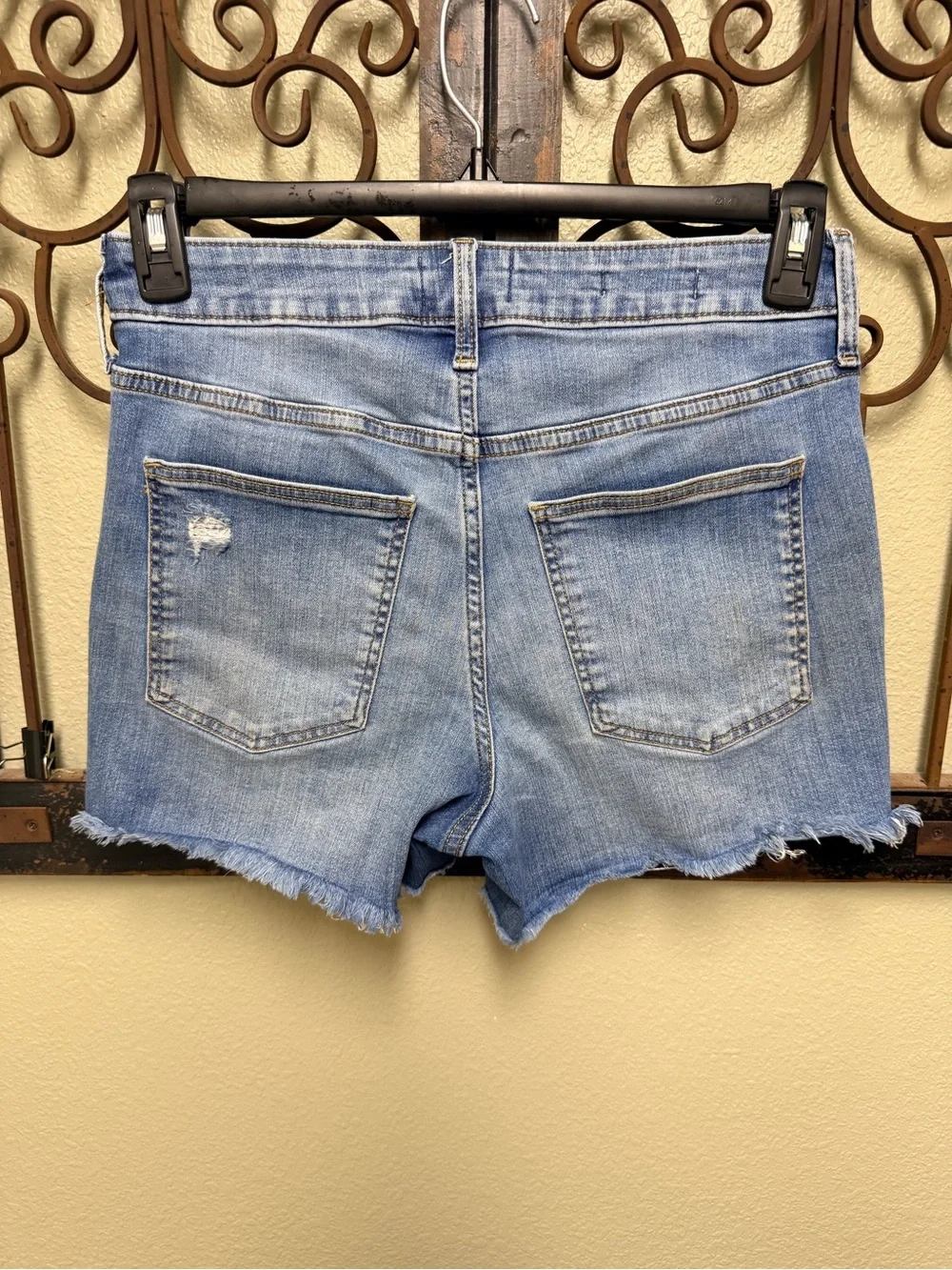 Universal Thread Light Blue Distressed High-Rise Jean Shorts